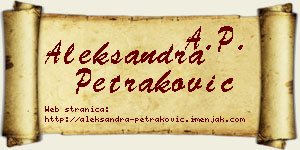 Aleksandra Petraković vizit kartica